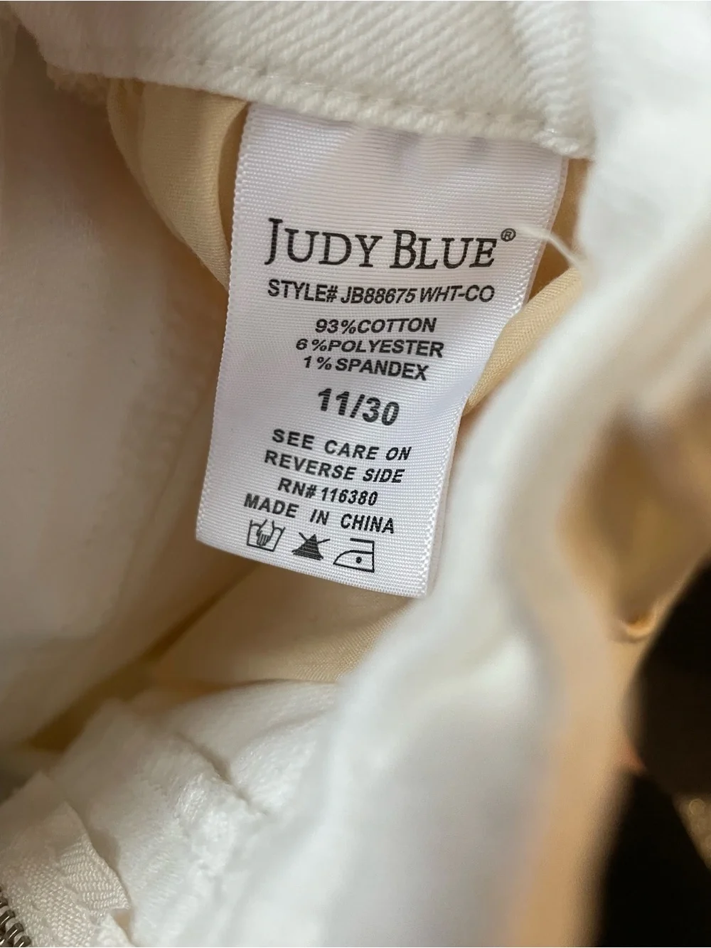 Judy Blue Women's White Boyfriend Jeans - Clean High-Rise Look Sz 11/30